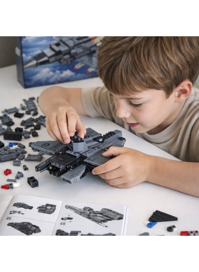 MINGDI J-35 Fighter Jet Building Blocks 317 PCS – Military Warplane Construction Toy for Kids 6+ – Airplane Model with Realistic Stickers & Easy Assembly Guide - Image 4
